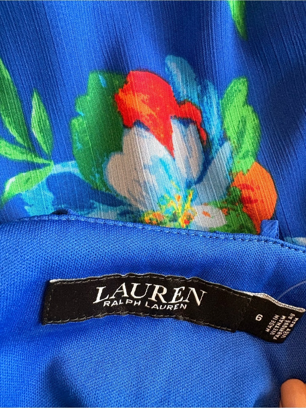 Ralph Lauren Royal Blue Floral High-Low Maxi Dress - Picture 6 of 8